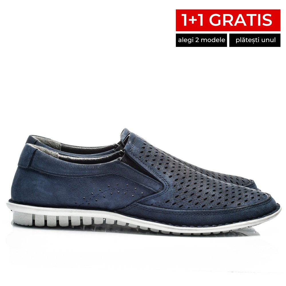 ESPADRILE PERFORATE BLEUMARIN TALPA ALBA PIELE NATURALA 7VE78