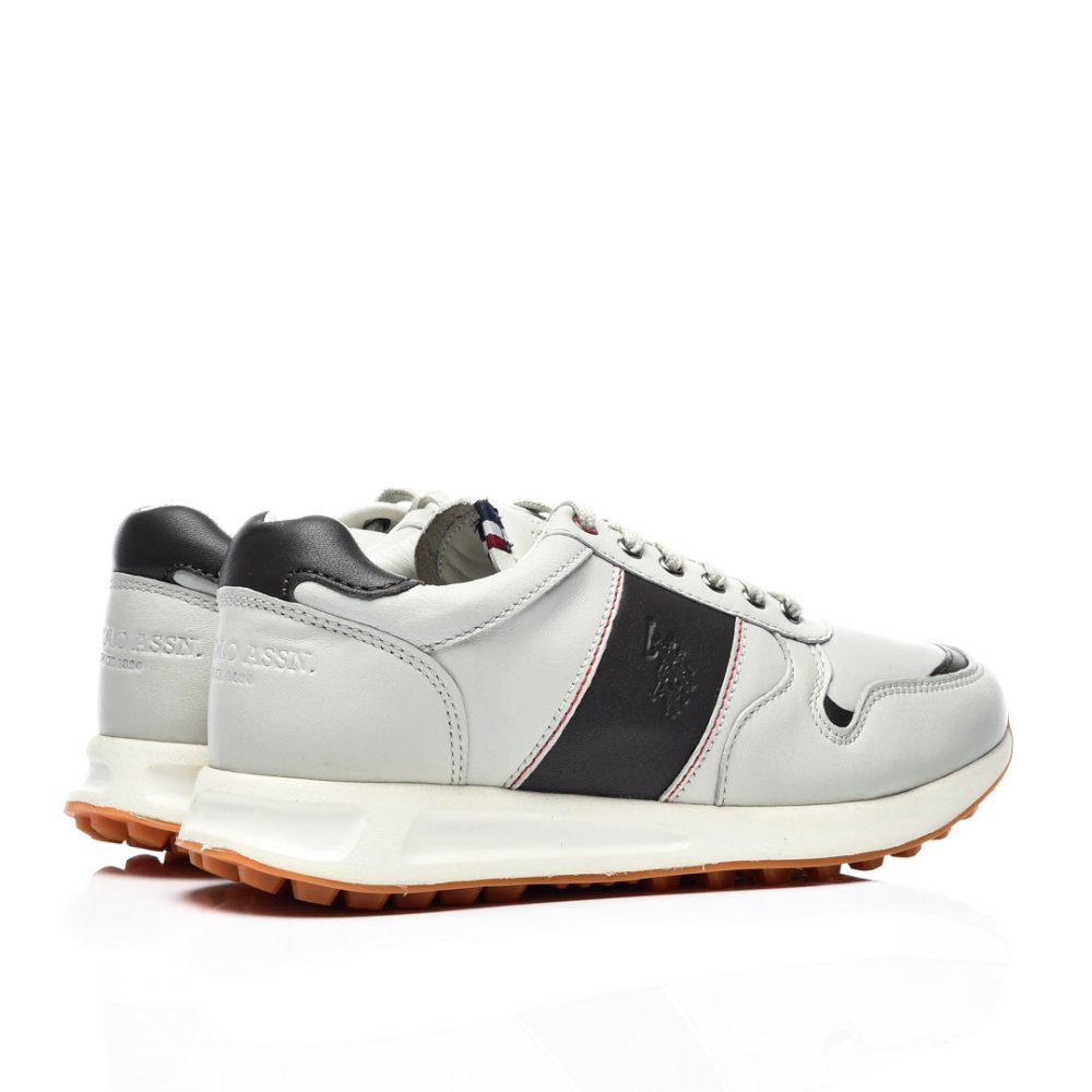 U.S. POLO ASSN, PANTOFI SPORT WHITE PIELE NATURALA BROWN NOVAK-001