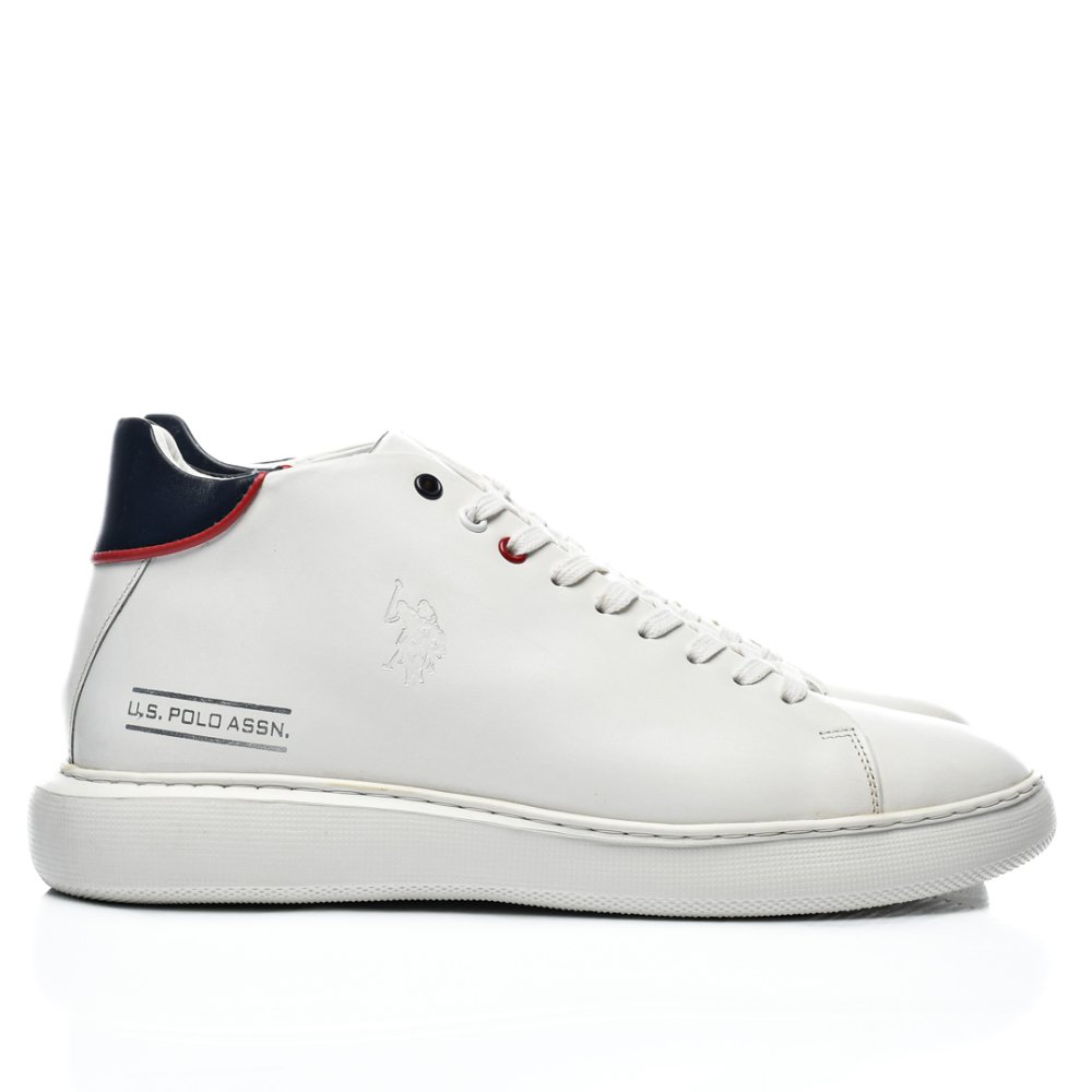 U.S. POLO ASSN, PANTOFI SPORT INALTI WHITE PIELE NATURALA CRYME004