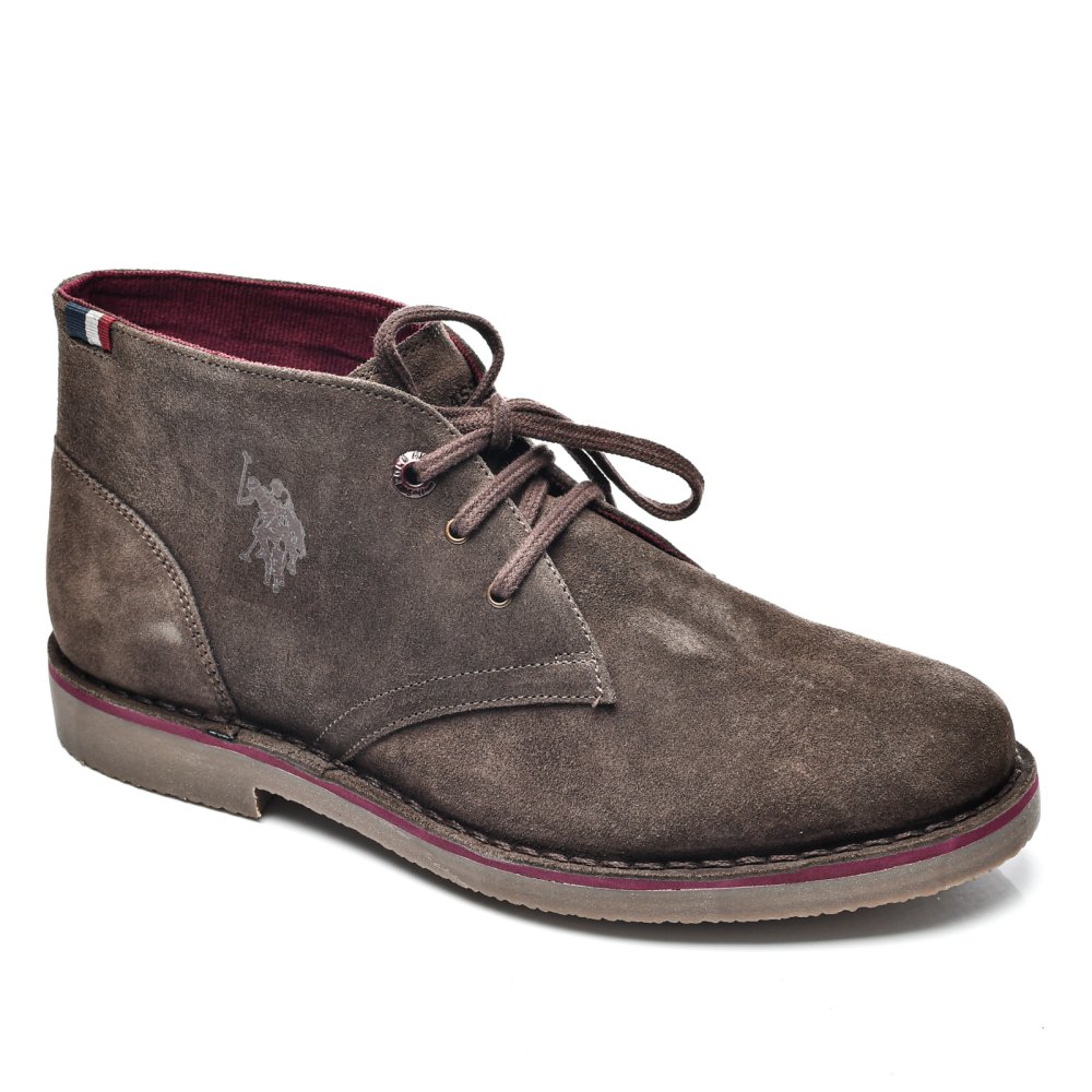 U.S. POLO ASSN, GHETE DARK BROWN SUEDE MUST-002