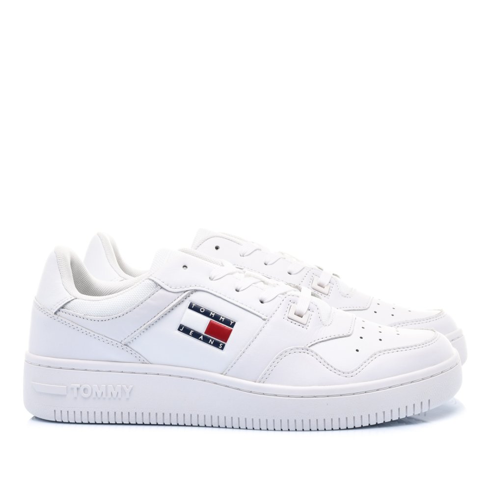 TOMMY JEANS RETRO BASKET TJM ESS, PANTOFI SPORT WHITE