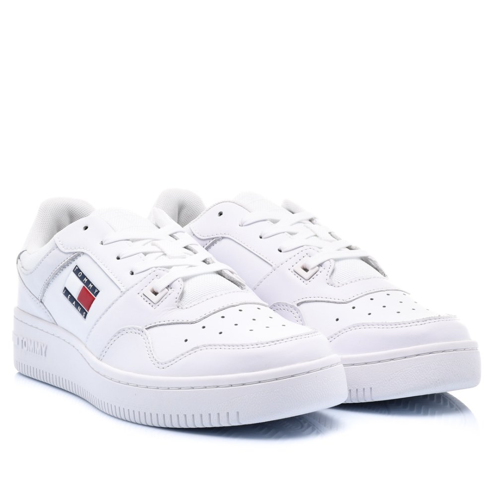 TOMMY JEANS RETRO BASKET TJM ESS, PANTOFI SPORT WHITE