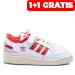 Adidas forum perforati low 84, pantofi sport white red