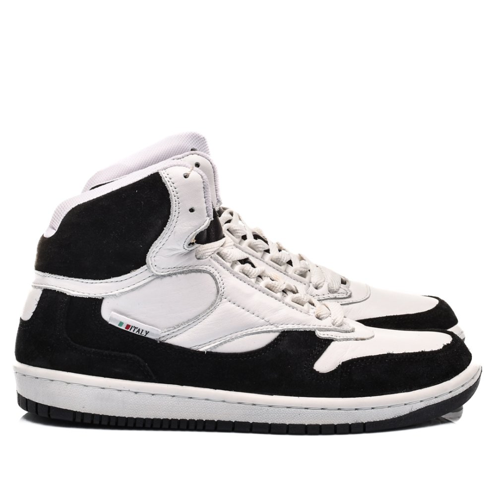 LUMBERJACK, PANTOFI SPORT INALTI BLACK WHITE PIELE NATURALA MARK-HY