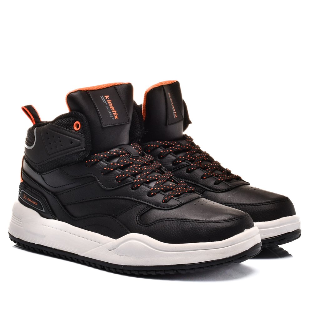 KINETIX, PANTOFI SPORT INALTI BLACK ORANGE REDY-HI