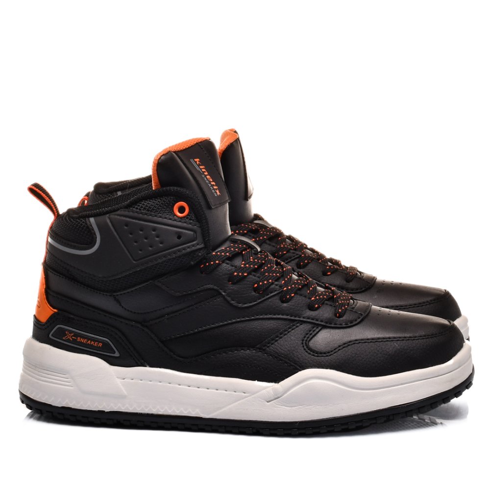 KINETIX, PANTOFI SPORT INALTI BLACK ORANGE REDY-HI