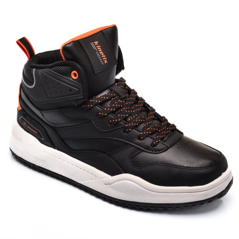 KINETIX, PANTOFI SPORT INALTI BLACK ORANGE REDY-HI