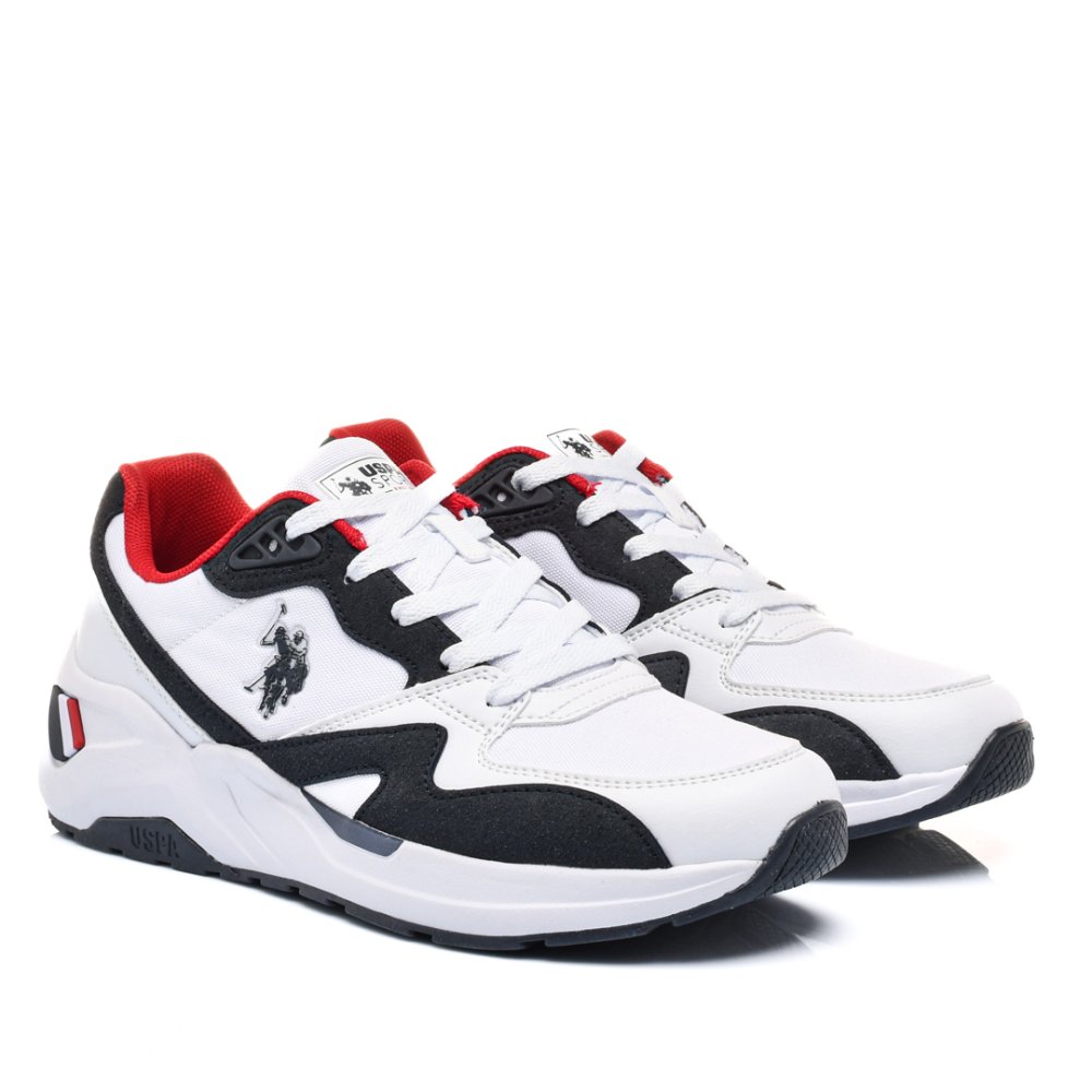 U.S. POLO ASSN, PANTOFI SPORT WHITE RED HUSKY